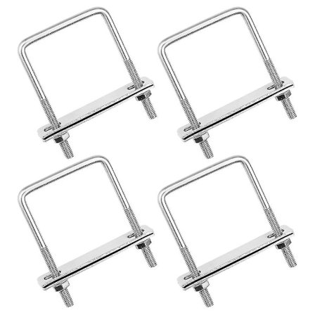 4 st M6 fyrkantiga U-bultar U-bultar fästelement för industriell hårdvara rör yttre diameter U-bult marin båtdäck