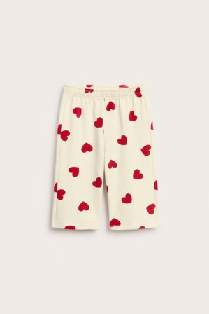 Kappahl | Sydänkuvioiset collegehousut Luonnonvalkoinen 68 | Luonnonvalkoinen