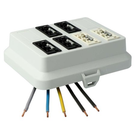 Rutab 1134230 Lokk 6xWago, 3-polet, for kraft, svart, hvit, Installasjonsmaterial