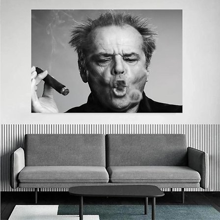 Lærredsmålning Poster Jack Nicholson Cigar Foto Sort Hvid Væghængning Uden Ramme (40*60cm) Betterlifefg