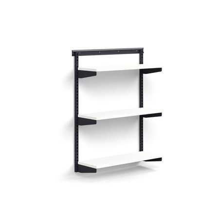 Wall shelving RELY, basic unit, laminate shelves, 1221x900x300 mm, anthracite/white