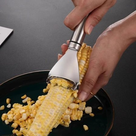 Maiskreller i rustfritt stål, maiskolbestripper, maisthresker fra kolben, fjerner maiskorn fra maiskolber på sekunder, kjøkkenredskap