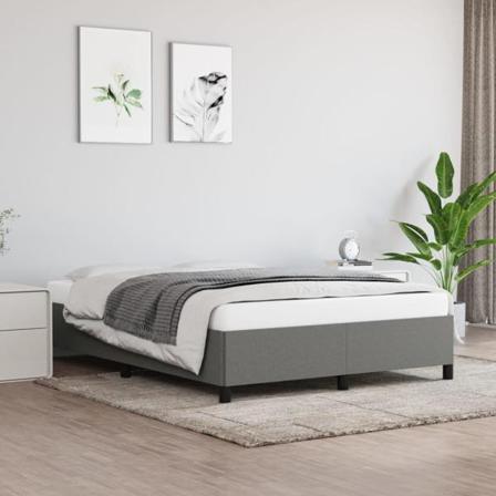 Vidaxl Sängram Mörkgrå 140x190 Cm Tyg Grå