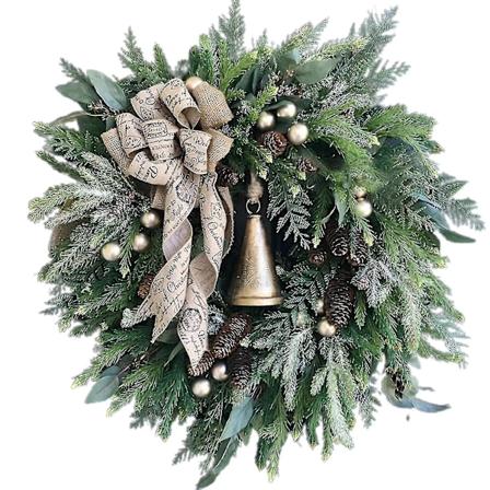 Bondegårdsjulekrans med ringbjelle Feriekrans Hoveddørhengende ornament Jul