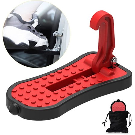 Auton oven poljin, U-muotoinen jalkapoljin katolla Helppo pääsy katolle Liukumaton Monitoiminen Yleismaailmallinen auton poljin (16cm, Punainen)