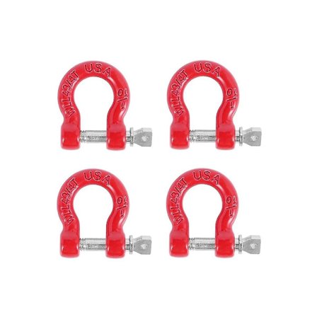 4 kpl Metalli puskuri D-rengas Punainen Vetokoukku Perävaunu Pelastuskoukku 1/10 Rc Crawler Auto Trx4 Axial Scx10