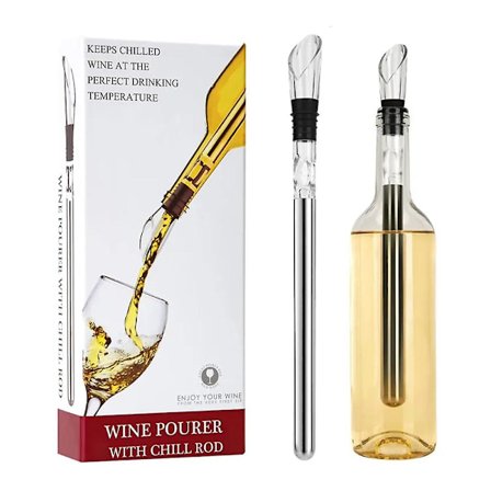 Wine Chiller Stick ruostumaton teräs jäätön viinipullo Cooler Stick -jäähdytystanko kaatamalla viinitarvikkeita