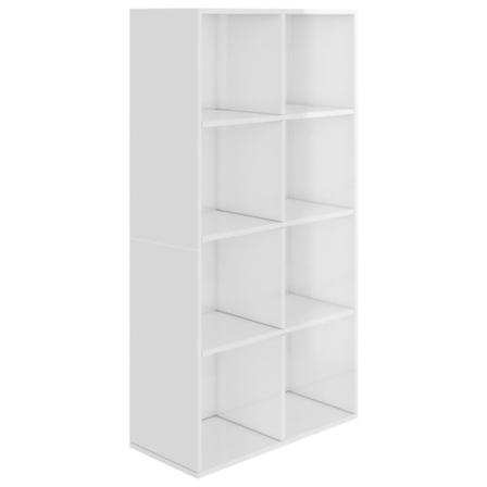 Vidaxl Bokhylla/skänk Vit Högglans 66x30x130 Cm Konstruerat Trä Vit