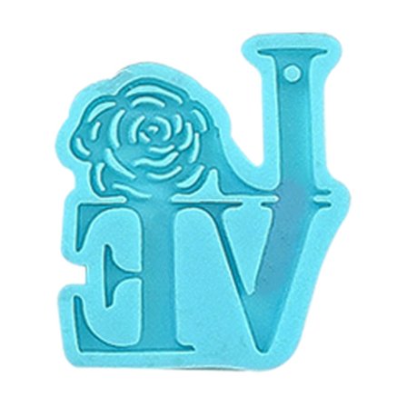 Skinnende Bogstav Form Rose Diamant Krone Resin Nøglering Forme Silikone Form DIY