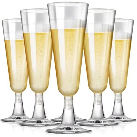 50 stk. 150 ml plastikvinglas, champagneglas, rødvinsglas, alsidige, et must-have til festkarnevaler 50 stk.