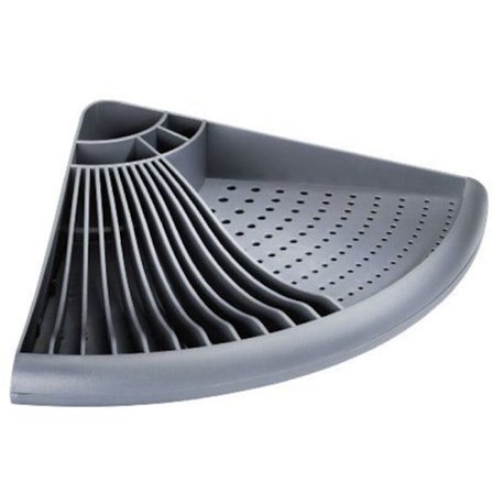 EPlastic Diskställ, Utrymmesbesparande Hörndiskställ, Plast, 50x9x35 cm, Grå