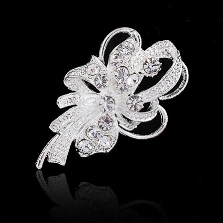 Ghyt Fashion Jewelry Rhinestone Badge Naisten Rintaneula Kristallit Rintaneula Kukka Pinni