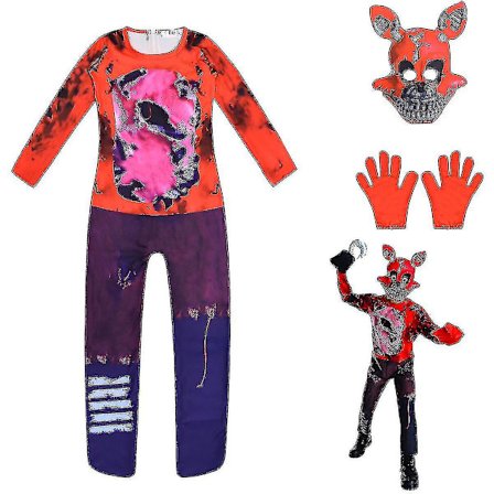 3 st/ set Fnaf Security Breach Cosplay Fem natts kostym Foxy Superhjälte Pojke Tjej Rolig Fest Karneval Kostym Jumpsuit Present
