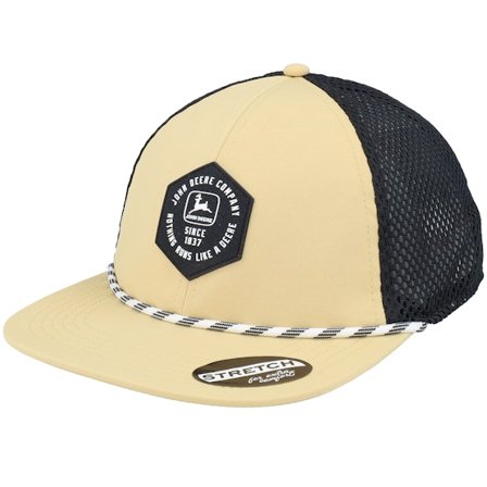 John Deere - Beis trucker Gorra - Vintage Jd Rubber Brown/Black Trucker @ Hatstore