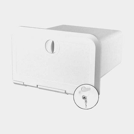 Opbergvak / opbergbox / inbouwbox boot Nuova Rade Top Storage Hatches for VHF/RadioCD, met slot, 180 x 285 x 255 mm, wit