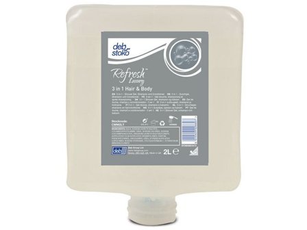 Deb Duschtvål Refresh Lux 3in1 HairoBody 2L - Lyreco - Städ och hygien - Tvål och hygien - Duschtvål och Shampoo