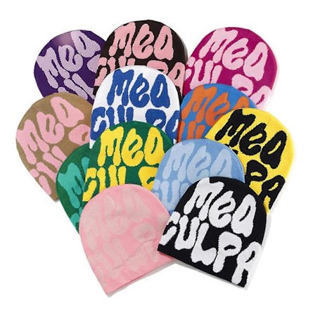 Y2K Beanies Mea Culpa Beanies Dupes Strikkede Beanies Hue Bogstav Print Beanies Slouchy Beanies Skullies Beanies Hue beige