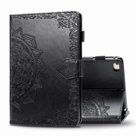Ipad Mini (2019) - Mandala Läder Fodral - Svart Black Svart