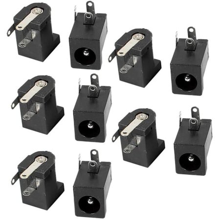 10-pack 3-stifts honlödning på 5,5x2,5 mm kontaktuttag DC-005