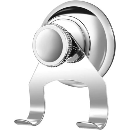 Sugekopper Krok Sugekopp med 2 Kroker Hindrer Boring Vakuum Vanntett Gjenbrukt for Håndkle Badekåper Baderom Sølv