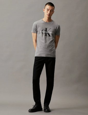 Calvin Klein Jeans Core Monologo Slim Tee - Grey - XL