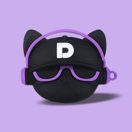 (Svart Lilla) AirPods1/2 Bluetooth Headset Case, Silikon Trådlöst