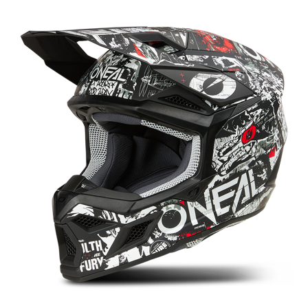 Cască Motocross O'Neal 3SRS negru/alb XXL