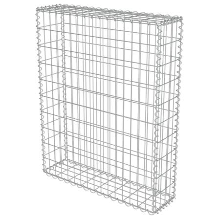 Vidaxl Gabionmur I Galvaniserat Stål 80x20x100 Cm Silver