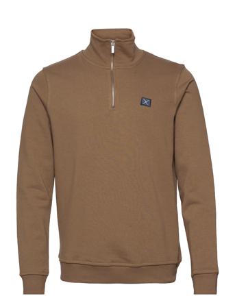 Basic Organic 1/2 Zip Sweat Beige Clean Cut Copenhagen