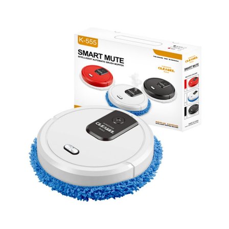 Robotdammsugare och mopp, Robotdammsugare med avancerad hinderundvikning, Aspiradora Robot Slim Design, Hårt golv - Vit