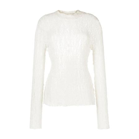 Balmain, Round-neck Knitwear Wit, Dames, Maat:M