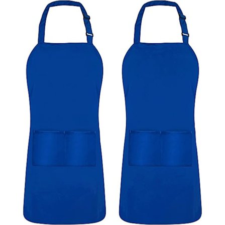 Kitchen 2-pack Adjustable Apron with 2 Pockets Water Repellent Cooking Apron for Men, Women with Long Ties