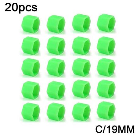 Harr 20 St Bil Hjul Mutter Cover Cap Grön Lumino
