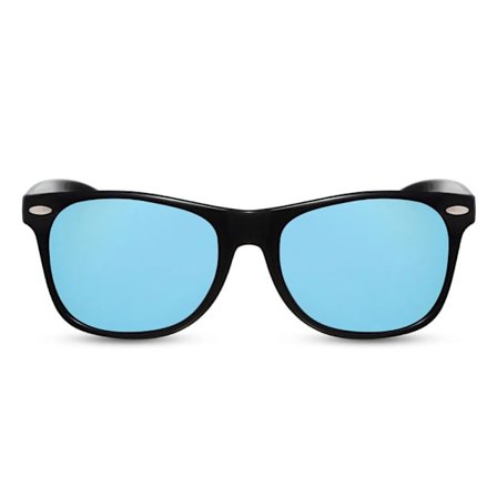 Solbriller - Sorte med blå glas