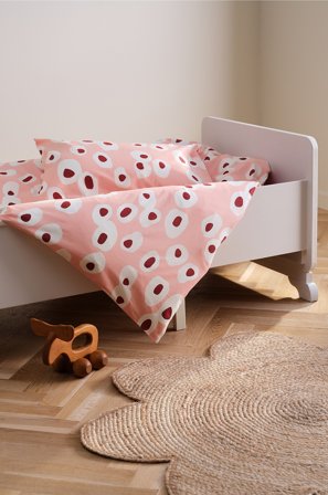 Jotex - Mini Dynetrekksett Barneseng Økologisk Rosa - OVO - Kjøp Sengesett til barn hos Jotex