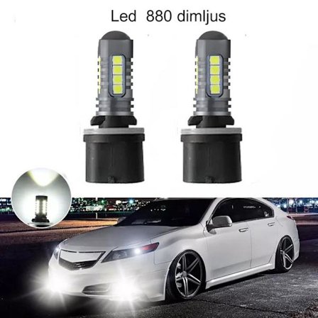 880 H27 Dimljus 500 lumen led 6000K m. 18st 3030smd chip 2-pack