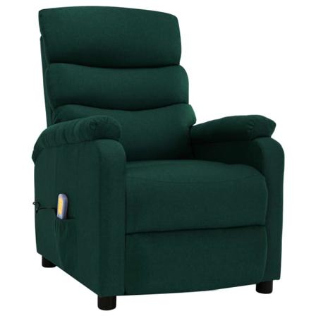 Vidaxl Massagefåtölj Mörkgrön Tyg Grön