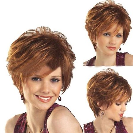 TG Gyllene Brun Fluffig Peruk Cover Dam