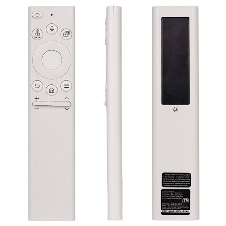 Original Samsung BN59-01391A Fjernkontroll med Stemmesøk App og Solcellelading Kompatibel med Samsung TV-er 2021 2022 2023 Hvit
