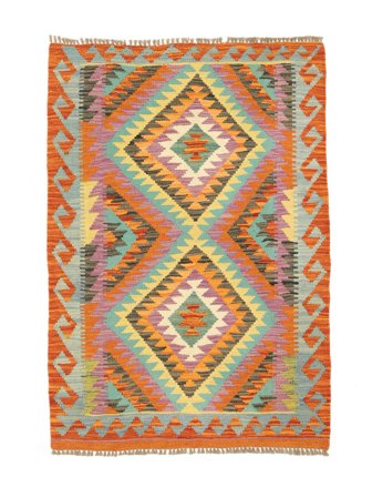 Handvävd Kelim Afghan Old Style 86X121 Ullmatta Liten