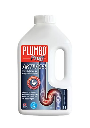PLUMBO Avløpsåpner Aktiv Gel 6 doseringer 1200g