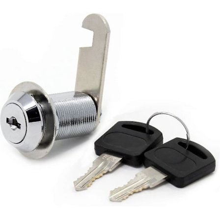 16 mm sikkerhetslås i rustfritt stål for postkasse med matchende nøkler, 30 mm lås for skuff, én del, sølv