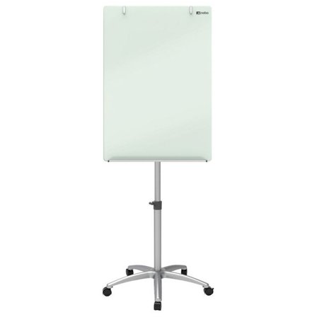 NOBO Whiteboard, glastavla, mobil, magnetisk glasyta, vit, 115,5 x 89 x 19,3 cm - Lyreco - Kontorsmöbler och inredning - Blädderblock och ställ - 