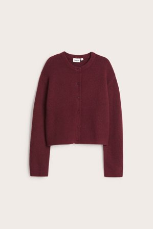 Kappahl | Kardigan z dzianiny o drobnym splocie | Ciemnoczerwony