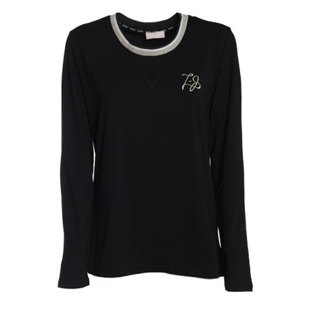 Liu Jo, Round-neck Knitwear Czarny, Kobieta, Rozmiar: L