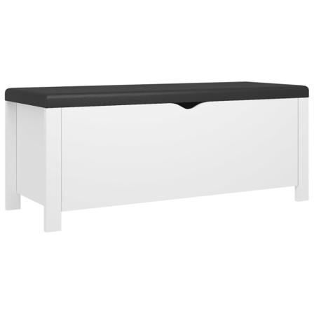 Vidaxl Förvaringsbänk Med Dyna Vit 105x40x45 Cm Spånskiva Vit