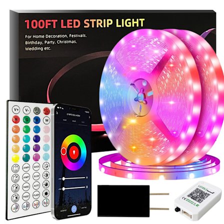 20m LED Ljusslinga Bluetooth RGB Ljus LED Strip Ljus med 44 Tangenter