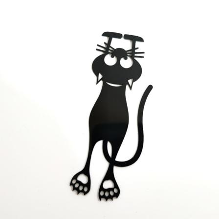 Ett stykke svart bokmerke Nysgjerrig katt Farge svart Kattform 12cm
