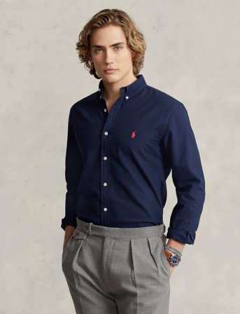 Polo Ralph Lauren Slim Fit Oxford Shirt - Navy - XXL