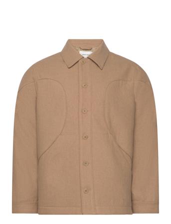 Clive Panelled Shirt Beige Wood Wood